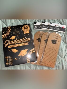 Graduation Thank You Cards & Kraft Graduation Wishes Tags